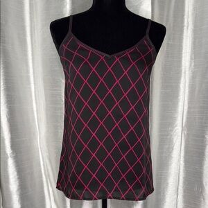 Express Women’s Small Spaghetti Strap V Neck Blouse Pleated Upper Back